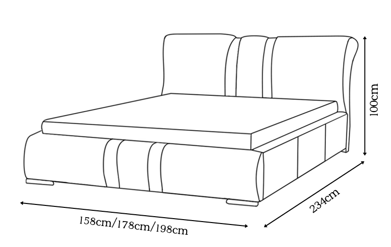 łóżko tapicerowane niko mks